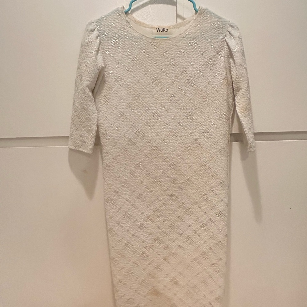 White Textured Dress